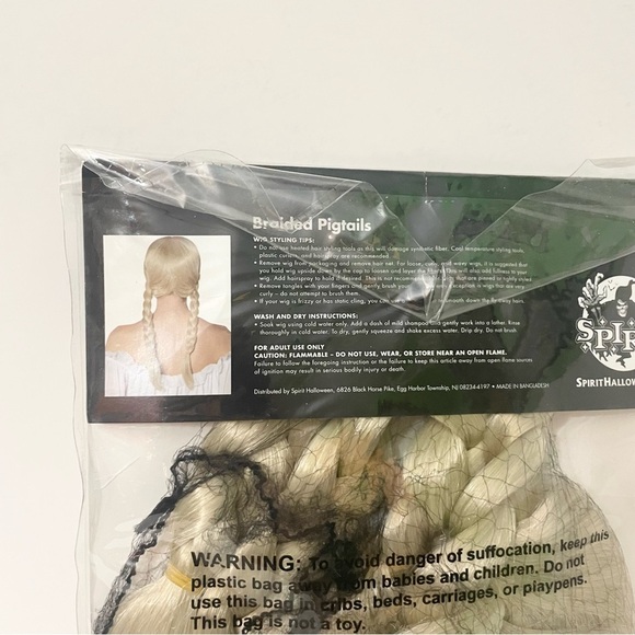 Spirit Blonde Braided Pigtails Wig Halloween - Picture 9 of 13